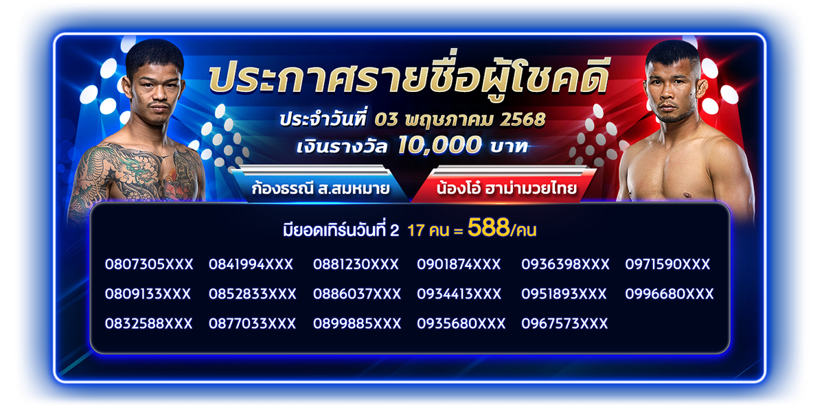 ประกาศผลมวย